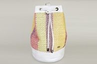 I Love Colours (Coral, Citrus, Yellow) hand-woven Duffel Bag (Front View)