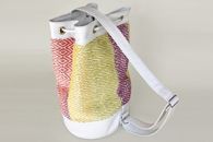 I Love Colours (Coral, Citrus, Yellow) hand-woven Duffel Bag (Side/Back View)