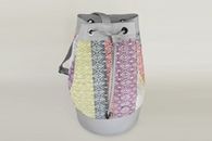 I Love Colours (Coral, Citrus, Cloud, Violet and Denim) hand-woven Duffel Bag (Front View)