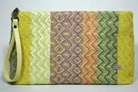 I Love Colours (Yellow) Plastic bag with hand-woven clutch bag (Front View)
