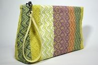 I Love Colours (Yellow) Plastic bag with hand-woven clutch bag (Side View)