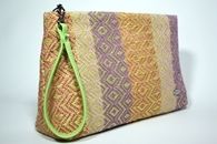 I Love Colours (Green) Plastic bag with hand-woven clutch bag (Side View)