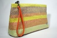 I Love Colours (Orange) Plastic bag with hand-woven clutch bag (Side View)