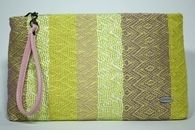 I Love Colours (Pink) Plastic bag with hand-woven clutch bag (Front View)