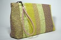 I Love Colours (Pink) Plastic bag with hand-woven clutch bag (Side View)