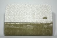 I Love Neutrals (Half White) hand-woven clutch with chain (Front View)