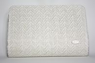 I Love Neutrals (All White) hand-woven clutch with chain (Front View)