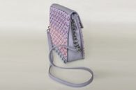 I Love Colours (Coral, Violet and Denim) hand-woven Shoulder Bag (Side View)