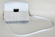 I Love Colours (Denim and Citrus) hand-woven Shoulder Bag (Front View)