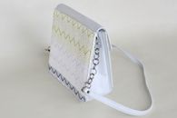 I Love Colours (Denim and Citrus) hand-woven Shoulder Bag (Side View)