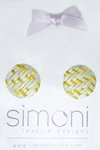 I love Colours hand-woven earrings (Yellow and White)