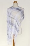 I love Colours (Denim, Silver and Lavander)  Hand-woven Shawl (View 2)