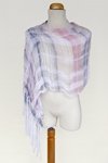 I love Colours (Denim, Silver, Lavander and Coral)  Hand-woven Shawl (View 2)