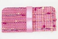 Sweet Rose Clutch Bag with Pink Leather Bow and Chain (Back View)