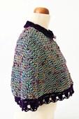Velvet Rose Handwoven Cape with Embroidered Button and Handmade Lace (Side View)