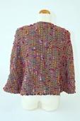 Velvet Rose Handwoven Long Cape with two fabrics (Back View)