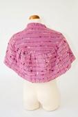 Sweet Rose Handwoven Cape with Pink Embroidered Button (Back View)