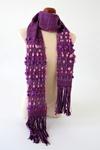 Sweet Rose Handwoven Scarf with Wool Top Pom Poms