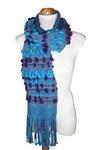 Velvet Rose Handwoven Scarf with Woolen Top Pom Poms on the Edges