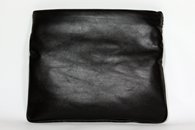 Black and White hand-woven folded bag with chain (Leather Side)