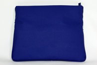 Royal Blue and Silver hand-woven folded bag with chain (Leather Side)