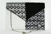 Black and White hand-woven envelope (Front View)