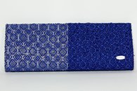 Royal Blue and Silver hand-woven clutch (Front View)