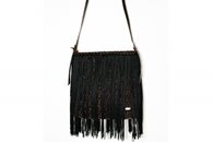 Black and Copper hand-woven holdall bag (Front View)