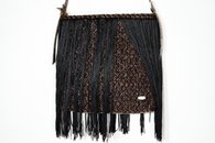 Black and Copper hand-woven holdall bag (Front View, Close up)