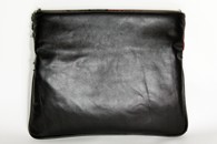 Black and Red hand-woven folded bag with chain (Leather Side)