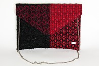 Black and Red hand-woven envelope (Front View)