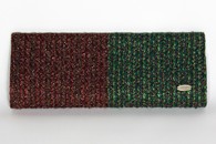 Khaki and Copper hand-woven clutch (Front View)