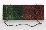 Khaki and Copper hand-woven clutch (Back View)