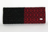 Red and Black hand-woven clutch (Front View)