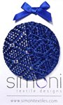 Royal Blue and Silver hand-woven Brooch