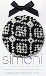 Black and White hand-woven Brooch