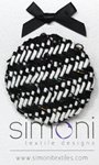 Black and White hand-woven Brooch