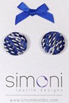 Royal Blue and Silver hand-woven earrings