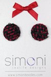 Red and Black hand-woven earrings