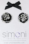 Black and White hand-woven earrings