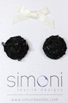 Black hand-woven earrings